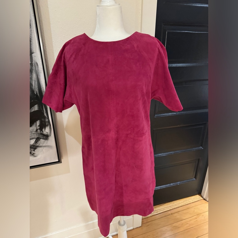 Trina Turk Hot Pink Suede mini dress